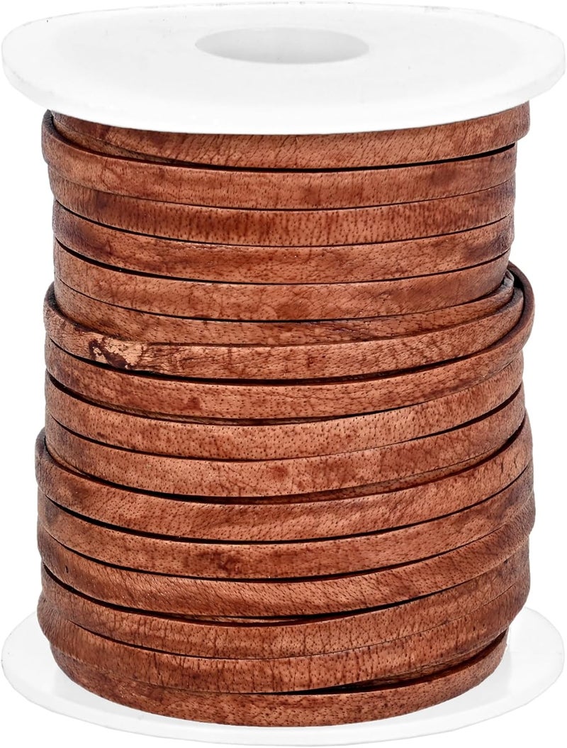 GENIQUE 3mm Leather Cord, 1/8 inch Leather String Cord, Leather Strips for Leather Shoe Laces, Necklace, Bracelets, Jewelry Making, Crafting (3mm Saddle Brown Distressed 5Mtr) - Image 3